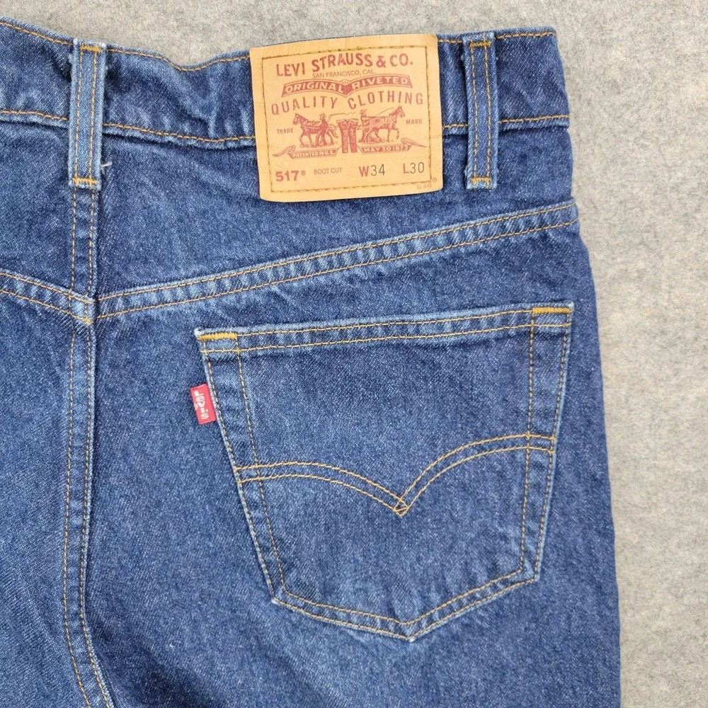 Levis 517 Jeans Mens 34x30 Vintage 80s 90s Work Medium Slim Bootcut Denim Pants‎